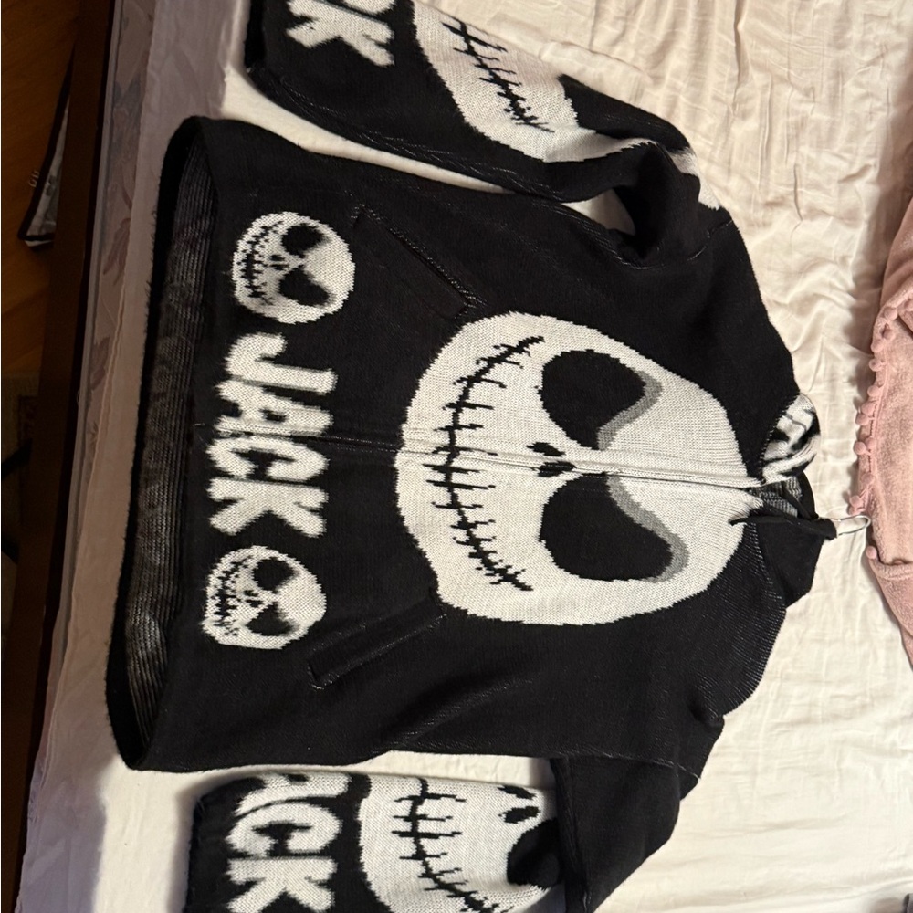 Jack Skellington - Nightmare Before Christmas Knit Zip Up Sweater